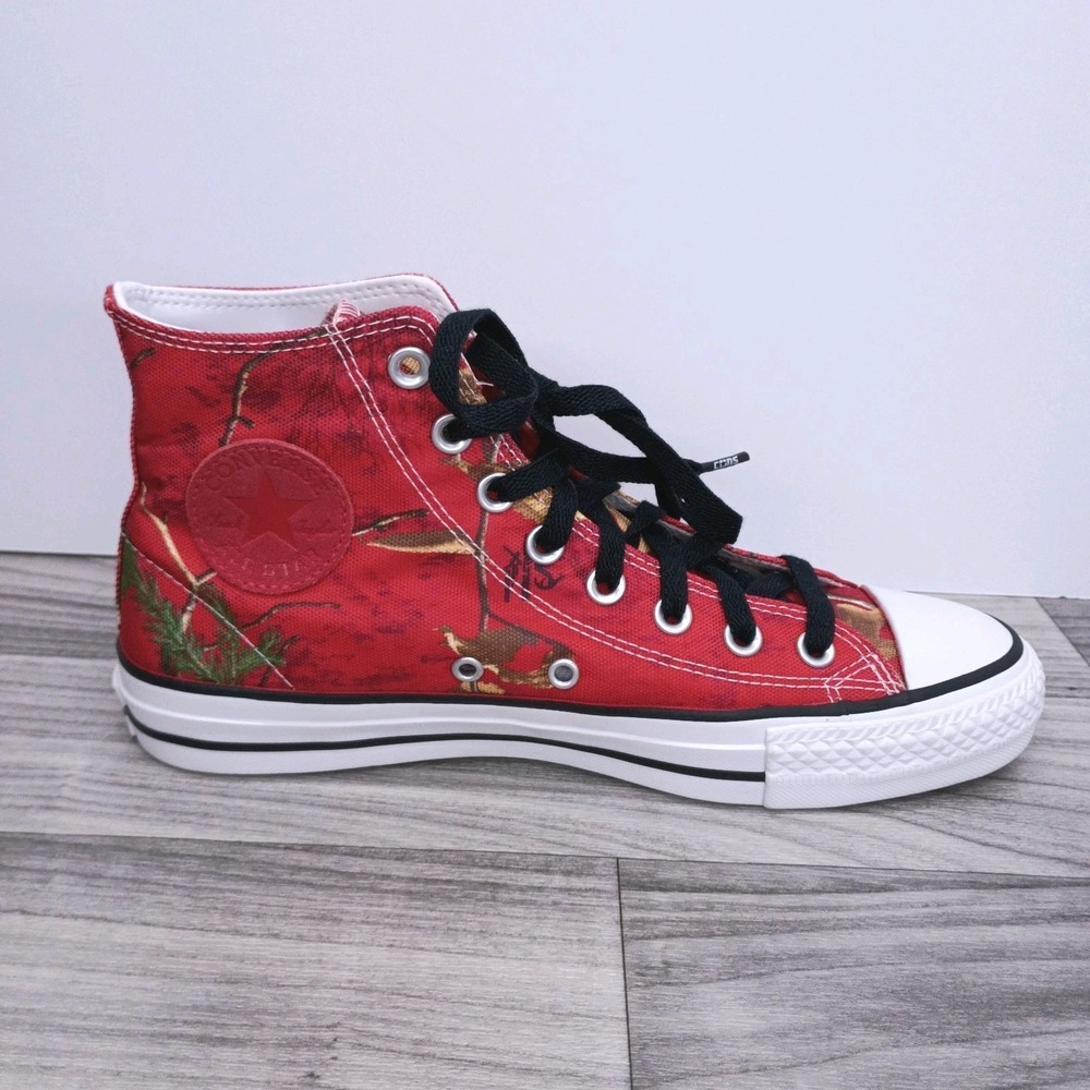 Converse Cons X Red Realtree Camo High Top Shoes Men's‎ Size 7 Women's 9 - Picture 4 of 13